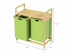 Best Cesta de lavandería de bambú colector de lavandería cesta de lavandería 2 bolsas de lavandería clasificador de lavandería Cesto De Ropa