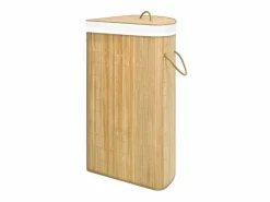 Cesta de lavandería esquinera de bambú de 60 L
