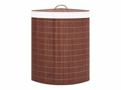 Discount Cesta de lavandería esquinera de bambú marrón 60 L Marru00f3n