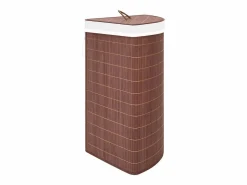 Discount Cesta de lavandería esquinera de bambú marrón 60 L Marru00f3n