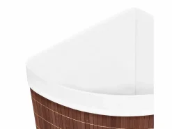 Discount Cesta de lavandería esquinera de bambú marrón 60 L Marru00f3n