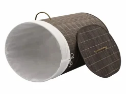 Best Cesta de lavandería ovalada de bambú marrón oscuro Marru00f3n