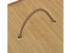 Discount Cesta de lavandería rectangular de bambú natural Marru00f3n