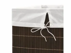 Hot Cesta de lavandería rectangular de bambú marrón oscuro Cesto De Ropa