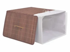 New Cesta de lavandería rectangular de bambú marrón Cesto De Ropa