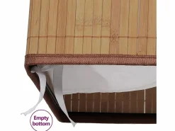 New Cesta de lavandería rectangular de bambú natural Marru00f3n