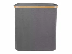 Hot DripeX Cesta de lino plegable 150L, en tela , con 2 cubiertas y 2 bolsas interiores desmontables, 57x37x70cm Gris