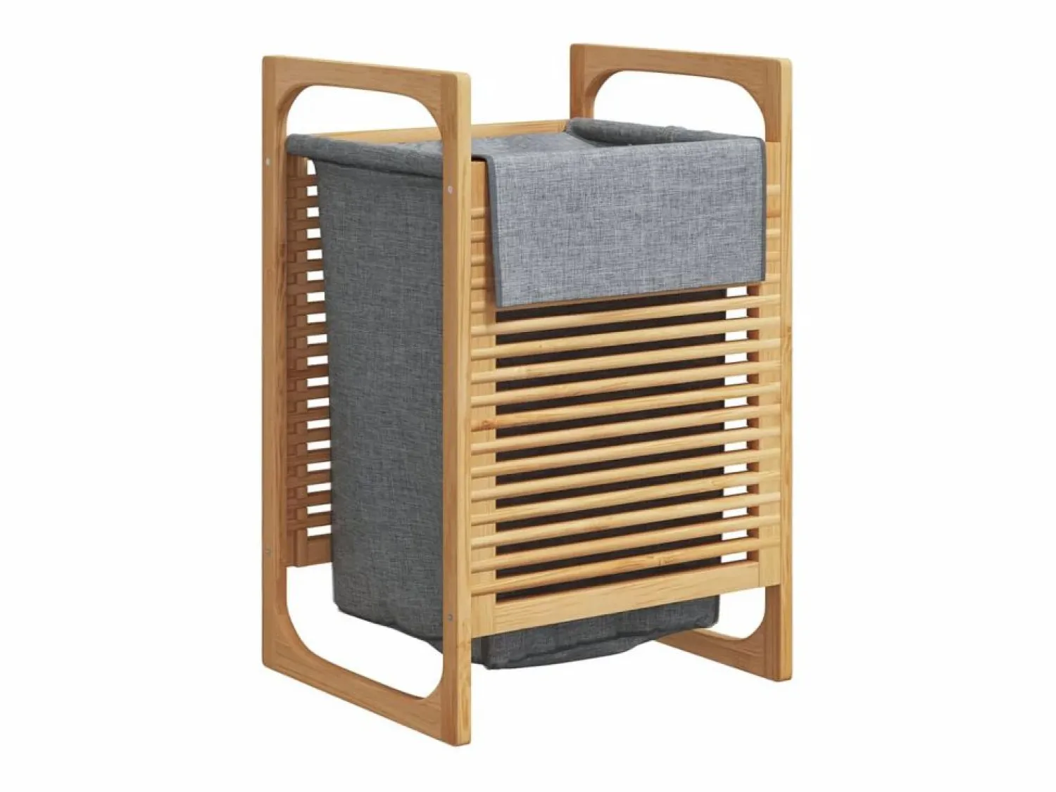 Cesta de ropa con bolsa 32x30x36,5 cm bambú