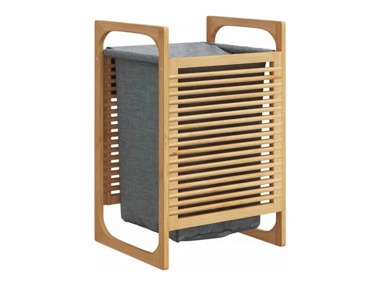 Cesta de ropa con bolsa 32x30x36,5 cm bambú