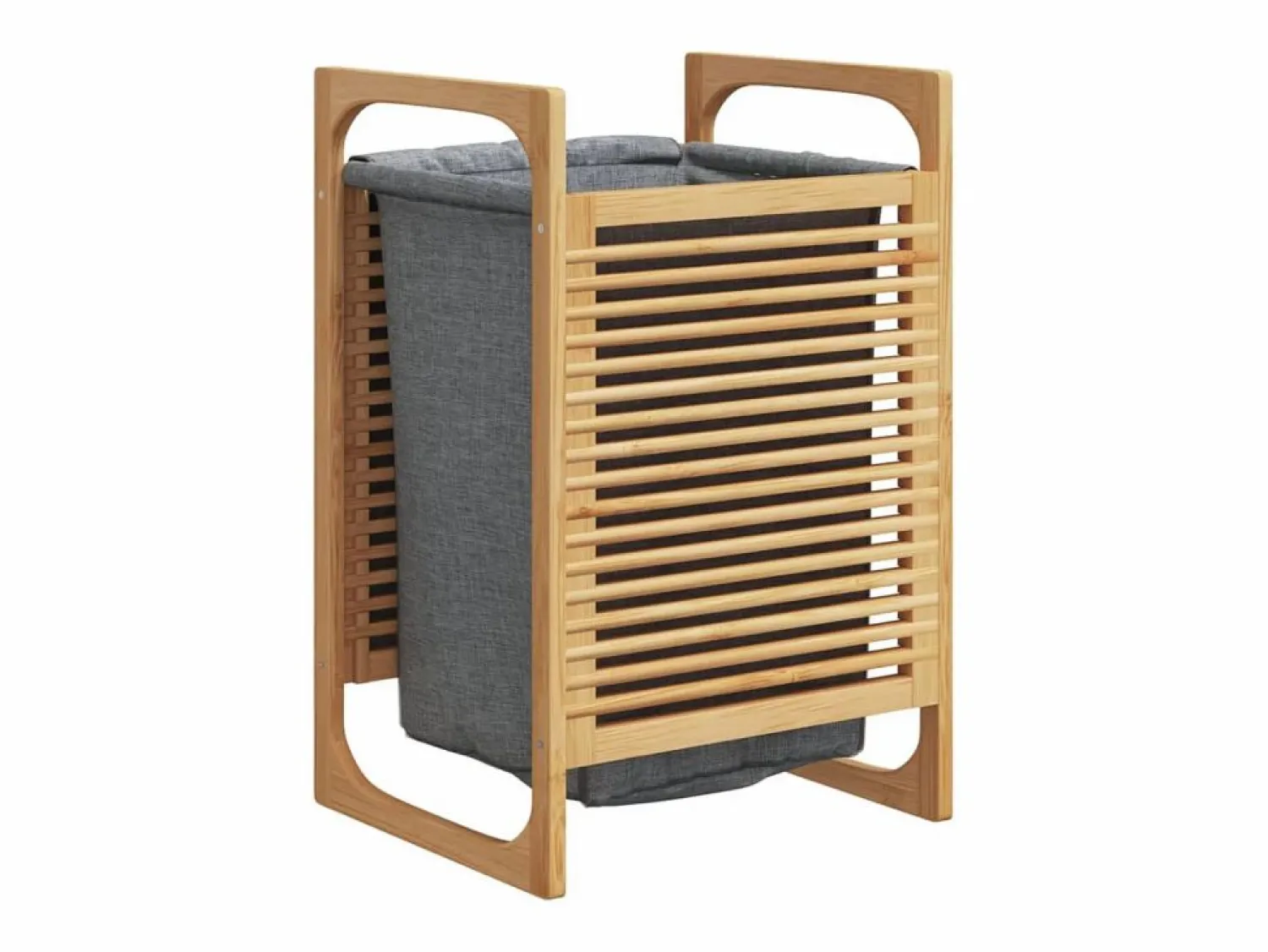 Cesta de ropa con bolsa 32x30x36,5 cm bambú