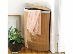 Calicosy Cesta de ropa de esquina de bambú - H60 cm