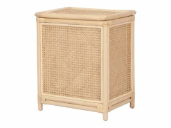 Sale OZAIA Cesta de ropa de ratán con rejilla con tapa, An. 45 x P. 33 x Al. 56 cm, Natural, CALYMA Color natural claro