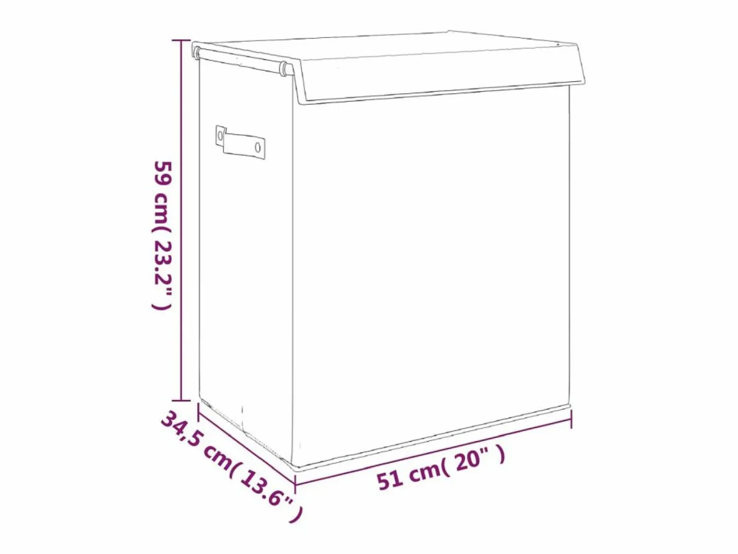 Clearance Cesta de ropa plegable 51x34,5x59 cm Tejido de lino sintético Cesto De Ropa