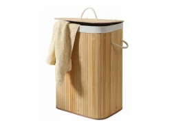 Calicosy Cesta de ropa rectangular de bambú 70L - H60 cm