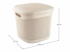 Best Cesta Mediana Cuadrada con Tapa 15 Litros 7house Accesorios De Almacenaje|Cesta