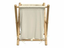 Hot Cesta para la ropa sucia de bambú color blanco crema 45x55x63,5 cm Marru00f3n