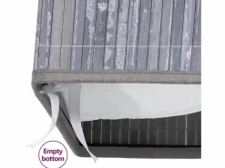 Outlet Cesta para la ropa sucia con 2 compartimentos, bambú , 72 L Gris