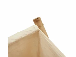 Clearance Cesta para la ropa sucia de bambú color blanco crema 41,5x36x63,5 cm Marru00f3n