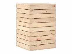 Clearance Cesta para la ropa 44x44x66 cm madera maciza de pino Cesto De Ropa