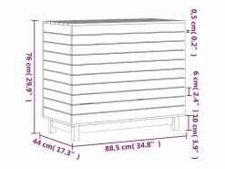 Cesta para la ropa 88,5x44x76 cm madera maciza de pino Cesto De Ropa