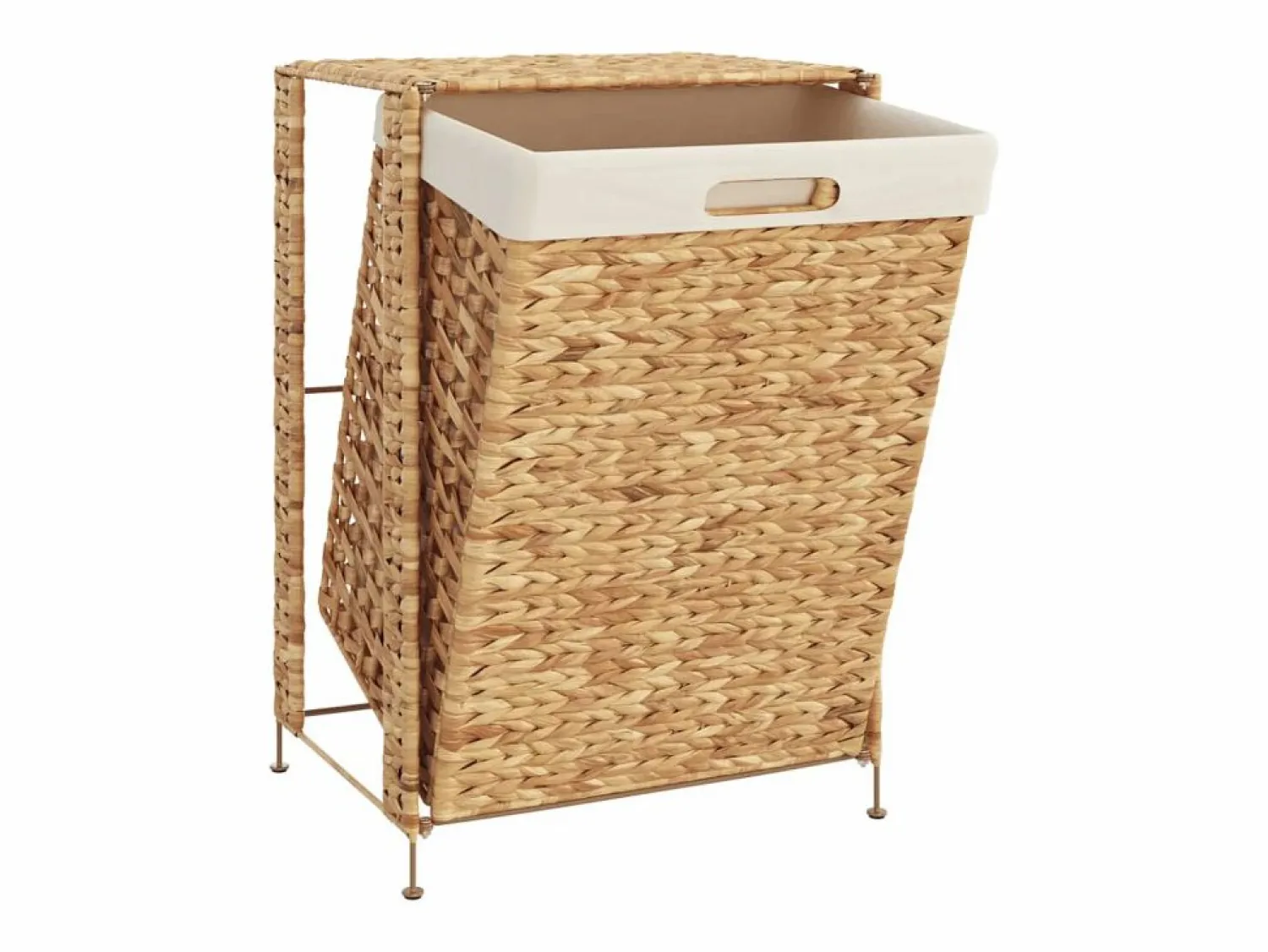 Sale Cesta para la ropa 44x34x64 cm jacinto de agua Marru00f3n