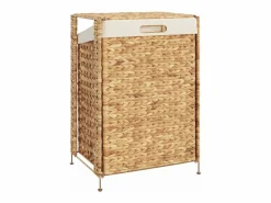 Sale Cesta para la ropa 44x34x64 cm jacinto de agua Marru00f3n