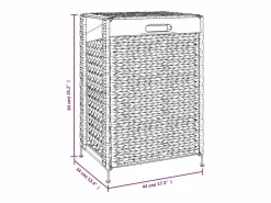 Sale Cesta para la ropa 44x34x64 cm jacinto de agua Marru00f3n