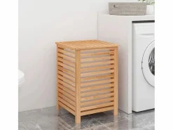 Cesta para la ropa 45x45x65 cm Madera maciza de nogal