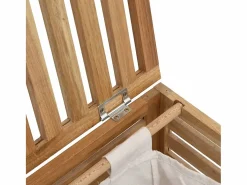 Cesta para la ropa 45x45x65 cm Madera maciza de nogal