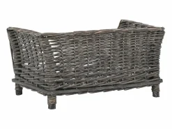Cesta para perros con cojín sauce natural 50x33x30 cm Cama De Animales De Compañía