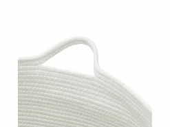 Cesta para ropa beige y blanca Ø55x36 cm algodón