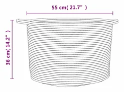 Cesta para ropa beige y blanca Ø55x36 cm algodón