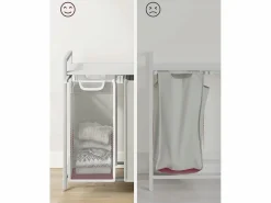 Hot Cesta para ropa blanca Valora de 3 compartimentos con tapa de MDF estilo loft Cesto De Ropa