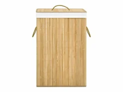 Best Cesta para ropa con 2 secciones de bambú 72 L Marru00f3n