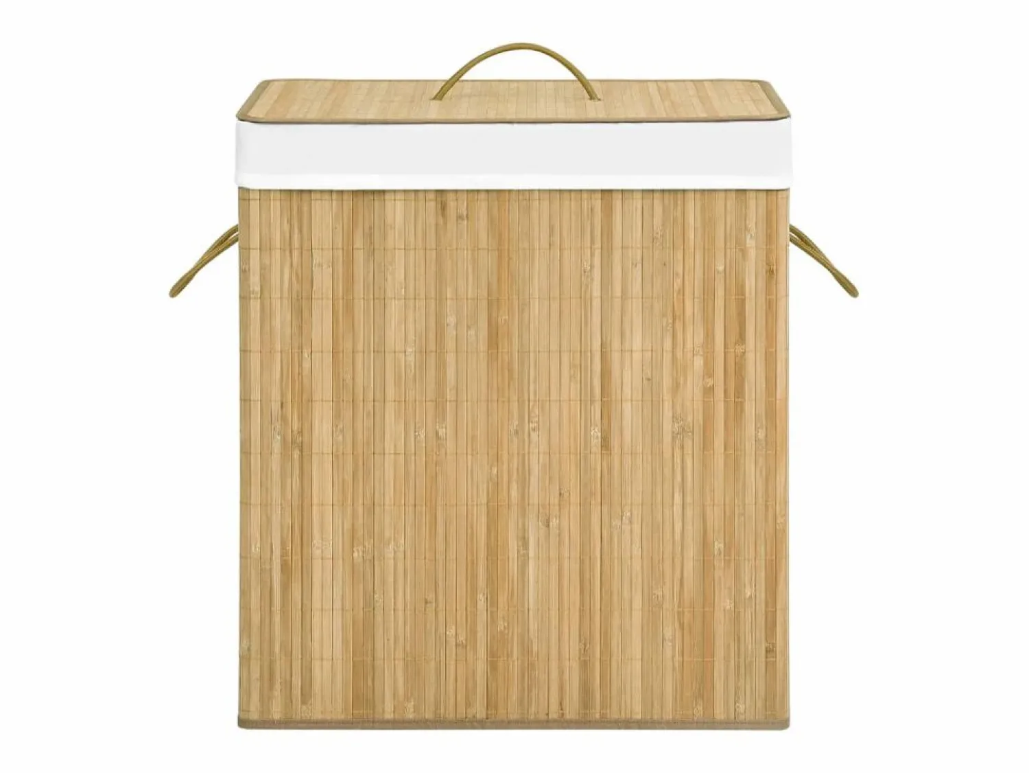 Cesta para ropa con 2 secciones de bambú 100 L
