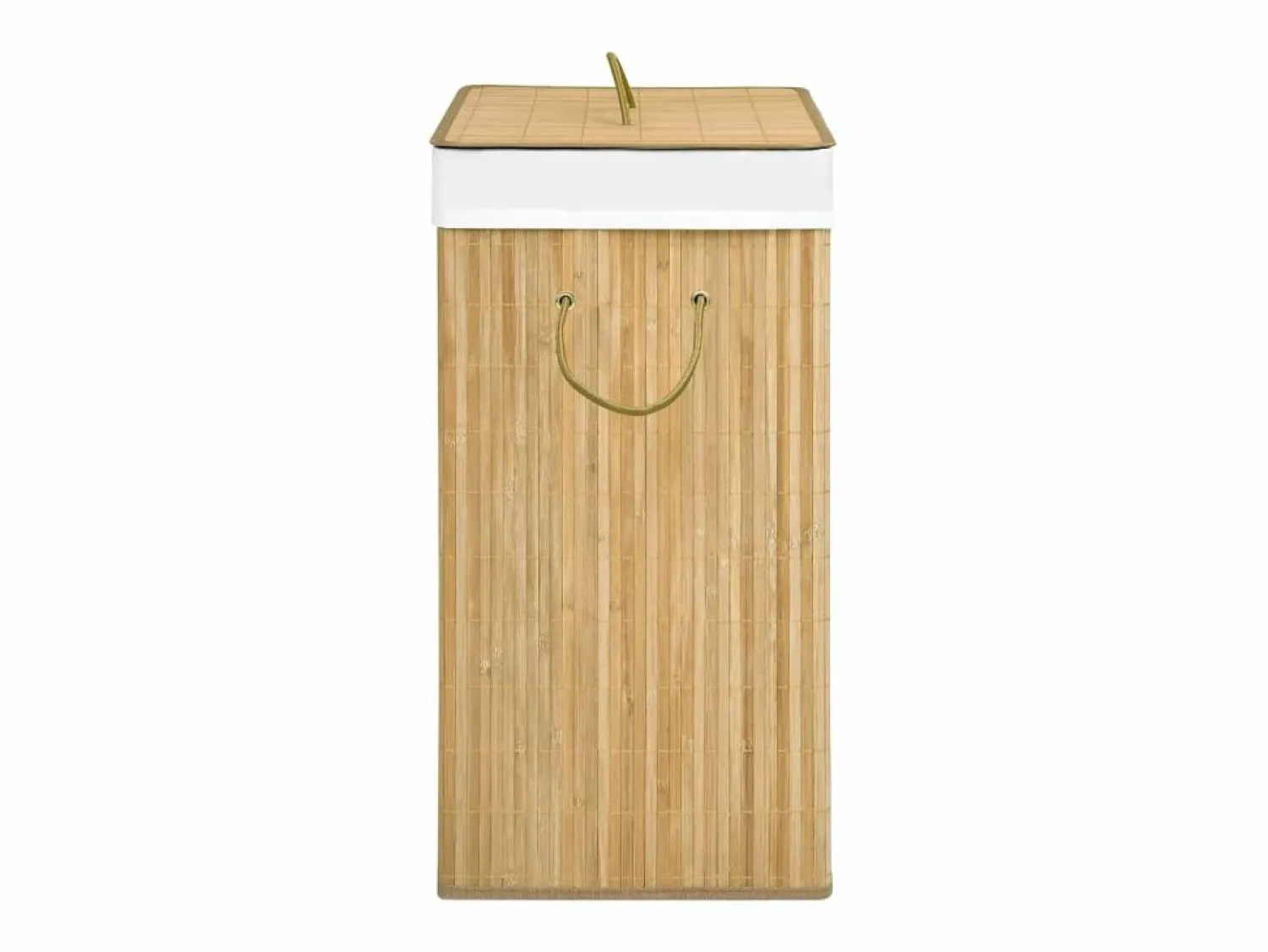 Cesta para ropa con 2 secciones de bambú 100 L