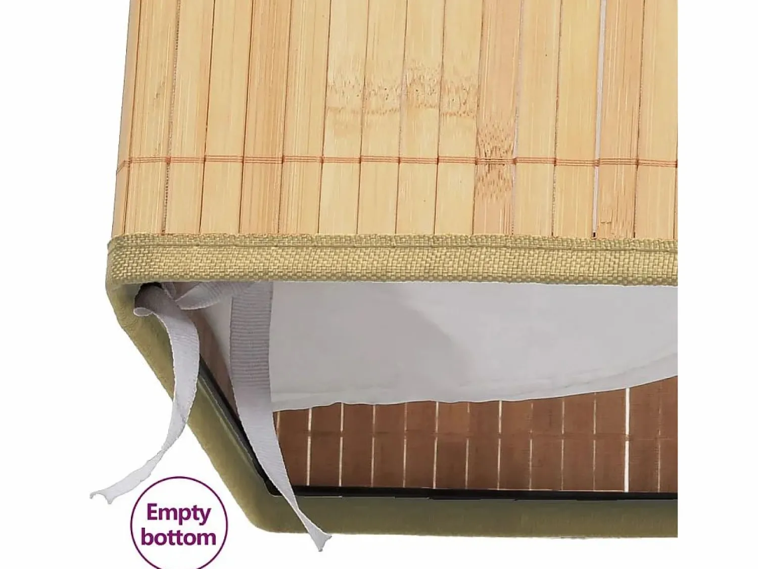 Cesta para ropa con 2 secciones de bambú 100 L