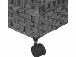 Discount Cesta para ropa con ruedas 66x35x60 cm resina tejida Gris