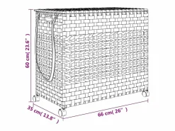 Discount Cesta para ropa con ruedas 66x35x60 cm resina tejida Gris
