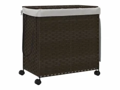 Best Cesta para ropa con ruedas marrón oscuro 60x35x60,5 cm Marru00f3n