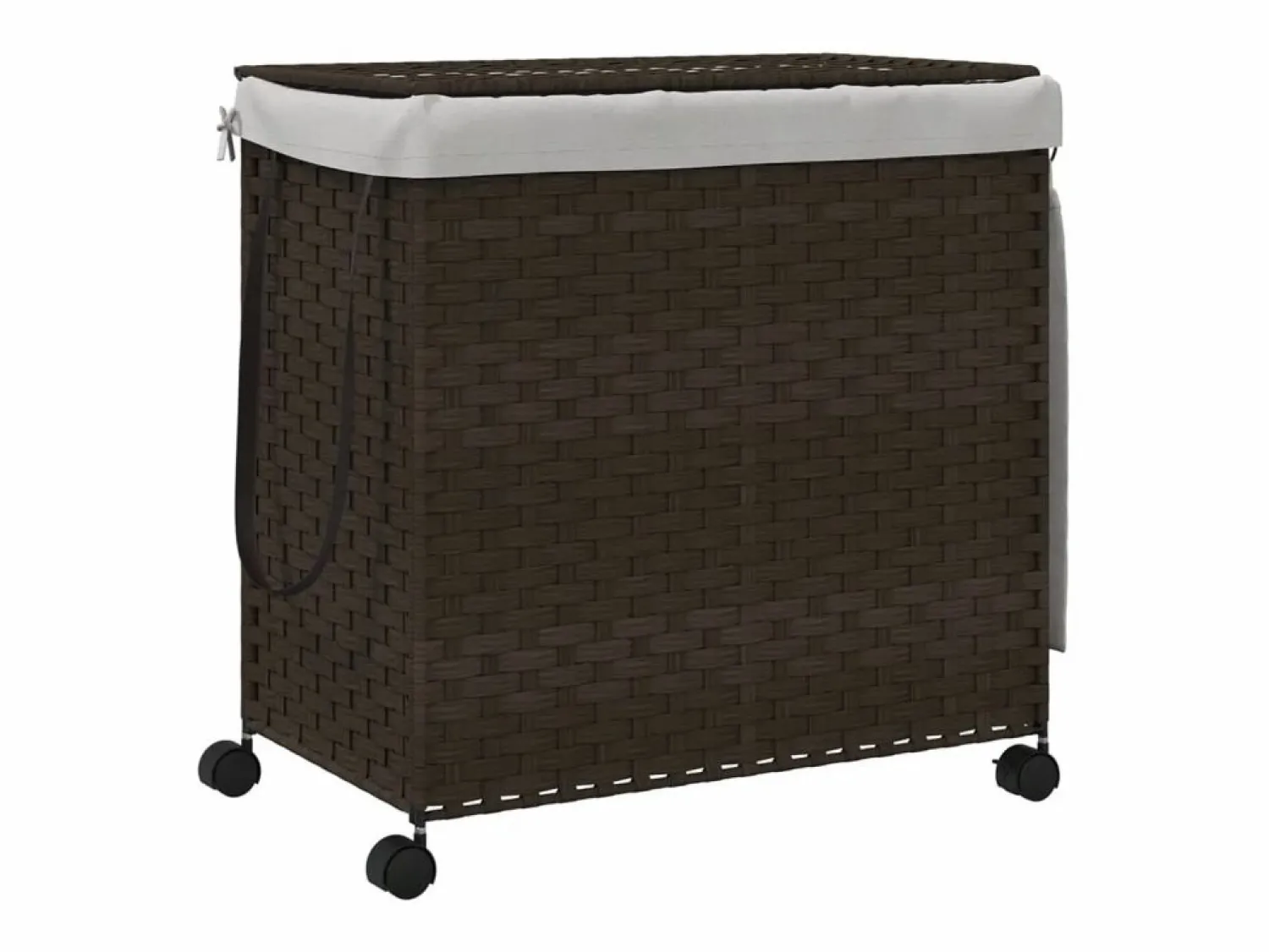 Best Cesta para ropa con ruedas marrón oscuro 60x35x60,5 cm Marru00f3n