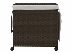 Best Cesta para ropa con ruedas marrón oscuro 60x35x60,5 cm Marru00f3n