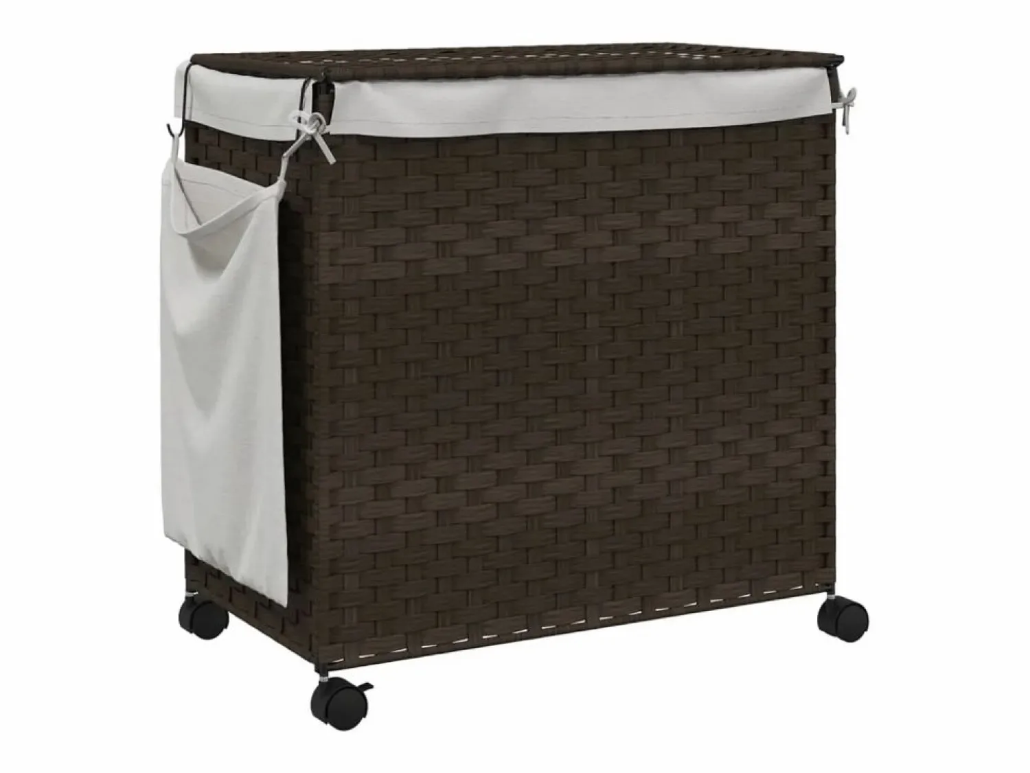 Best Cesta para ropa con ruedas marrón oscuro 60x35x60,5 cm Marru00f3n