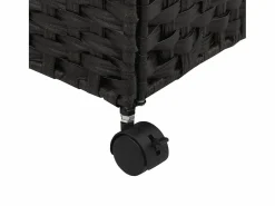 Discount Cesta para ropa con ruedas negra 60x35x60,5 cm resina tejida Negro