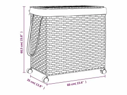 Discount Cesta para ropa con ruedas negra 60x35x60,5 cm resina tejida Negro