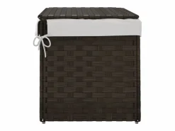 Cesta para ropa con tapa de resina tejida marrón oscuro Marru00f3n