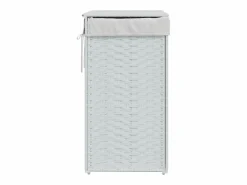 Discount Cesta para ropa con tapa blanca 46x33x60 cm resina tejida Cesto De Ropa