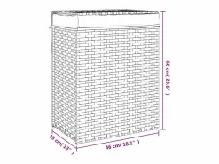 Discount Cesta para ropa con tapa blanca 46x33x60 cm resina tejida Cesto De Ropa