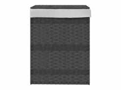 Cesta para ropa con tapa 46x33x60 cm resina tejida