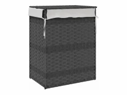 Cesta para ropa con tapa 46x33x60 cm resina tejida